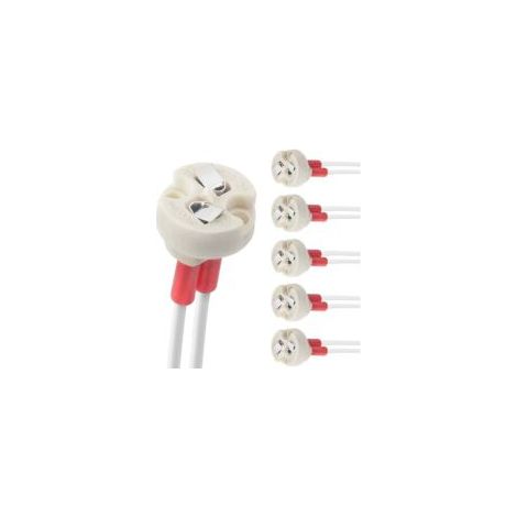 Base de Bi-Pin, G4, GU5.3, G6.35, GY6.35, GX5.3 MR16, GZ4 MR11, support de lampe de corps en céramique à douille incandescente halogène (6pcs) - Crezuo (1/4)