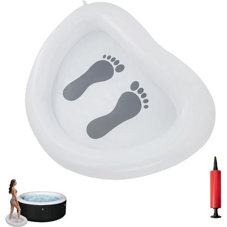 Piscine De Pieds Gonflable Bain De Pieds Gonflable Bassin De Bain Gonflable pour Pieds Plateau De Bain Pieds Et Piscine Spa Pédiluve Gonflable Blanc avec Une Petite Pompe À Air (1/5)