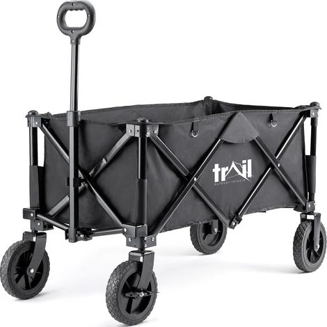 Folding Camping Trolley Cart - Black