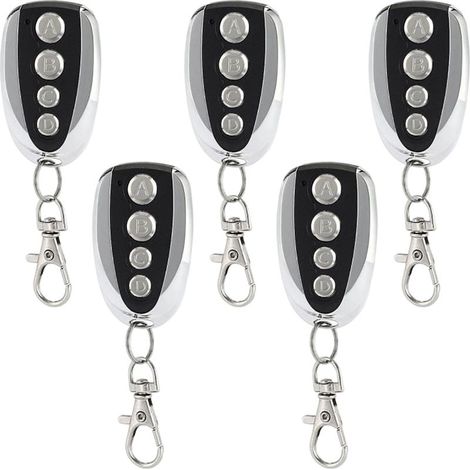5 X émetteur à Main 433 MHz Porte de Garage Télécommande, Compatible avec Les Modèles Nice Flor-S, DITEC, V2/Réglage Facile/4 Canaux (1/5)