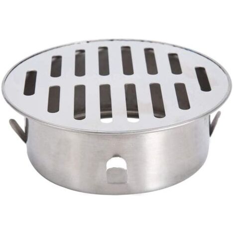 Siphon de sol, évier rond de balcon en acier inoxydable, siphon de sol amovible antiblocage adapté à l'utilisation de tuyau d'évacuation de jardin extérieur, tuyau d'échappement, toit, balcon (bouche (1/5)
