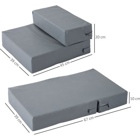Hundetreppe klappbar Katzentreppe Einstiegshilfe 20 cm Hoch 2 Stufen für Bett, Sofa, Couch und Auto Grau (1/5)