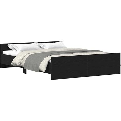 vidaXL Giroletto senza Materasso Rovere Nero 150x200 cm Truciolato (1/4)