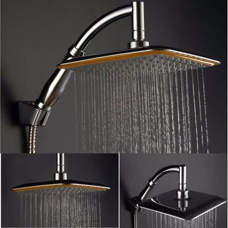 Pommeau de Douche Pluie AVANC 9 Pouces - Inox texturé - Lisse (1/4)