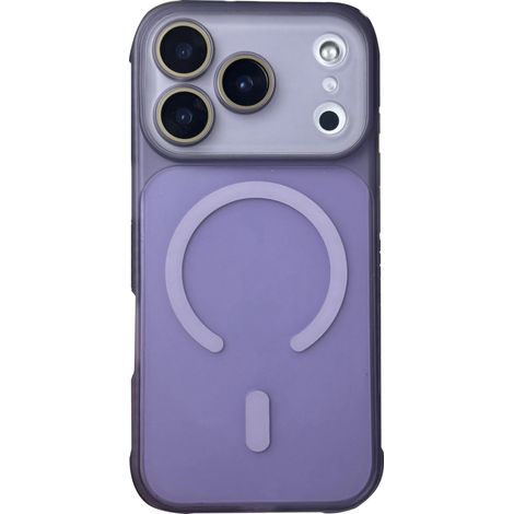 Étui de protection à chargement sans fil pour iPhone 16 Pro, avec aimant et finition transparente givrée antichoc. (1/5)