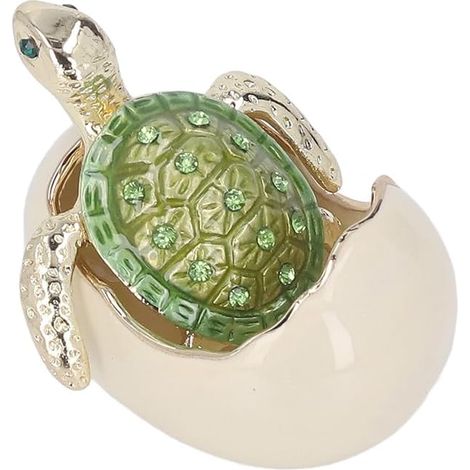 Boîte à Bibelots Tortues, Petit Écrin à Accessoires Alliage Zinc Vert Fabriqué Main Tortue Boîtes Métal Figurine Artisanat Bijoux Boucles Oreilles Collier Stockage Porte Anneau étui Femme (1/5)