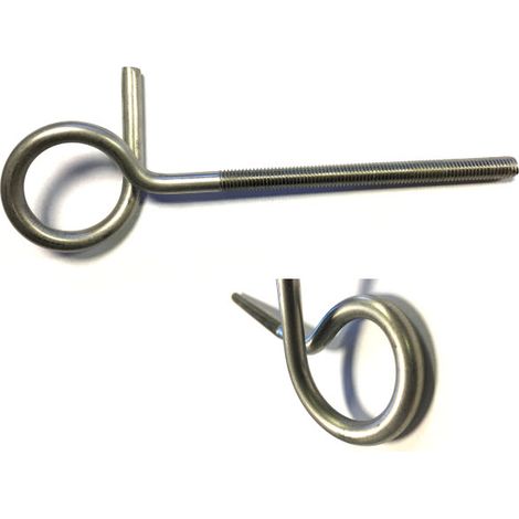 Pigtail Eyerod / Eyebolt / Anchor Bolt M8 x 150 mm T304 (A2) Stainless Steel