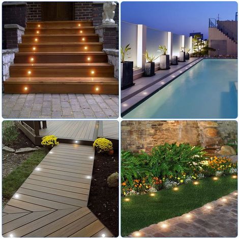 Kit 10 lampada a LED, built-in di 0,8 W 304 in acciaio inox IP67 impermeabile per patio, 90-265V preso (1/5)