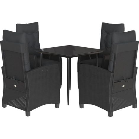 Maison Exclusive - Set de muebles jardín 5 pzas con cojines ratán (1/5)