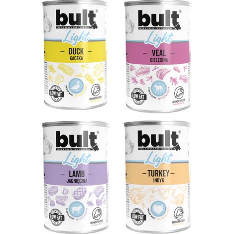 BULT LIGHT Nassfutter für Hunde, Geschmacksmischung, Dose 4 x 400 g (1/5)
