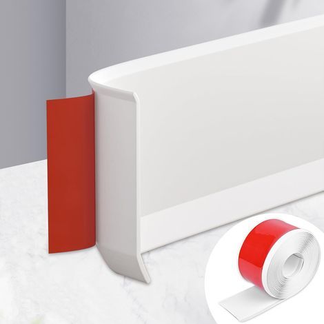 Plinthe Adhesive en PVC, Plinthe Souple Autoadhésive 5m, Plinthe Décorative Blanc, 10cm de Large, Plinthe Autoadhésive Convient pour Cuisines, Salles de Bains et Salons (1/5)