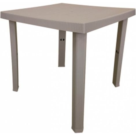 Table d'extérieur carrée en résine Figaro taupe