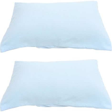 Taies d’Oreiller Enfant Bleu Ciel à Fermeture Enveloppe, Lot de 2 pour Petit Oreiller et Voyage (1/5)