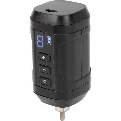 Batterie pour stylo tatoueur RCA, sans fil, USB, 1800 mAh, écran LCD, vitesse réglable, légère, noire (1/5)