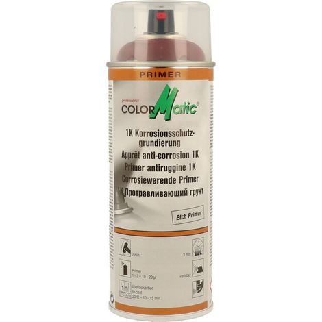 COLORMATIC - Apprêt anti-rouille 1K rouge brun - aérosol de 400ml - 756818 - Ce produit de marque COLORMATIC est neuf.