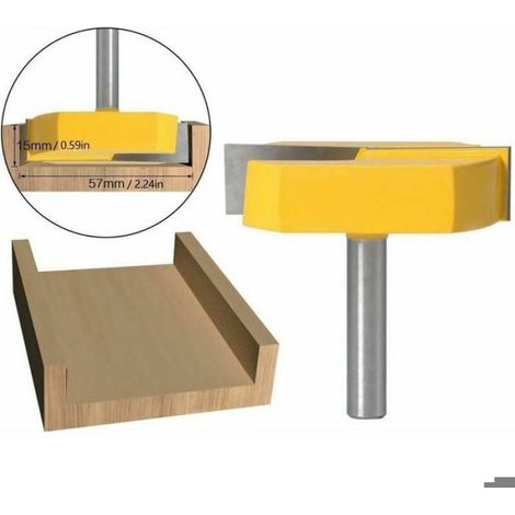 Fraise defonceuse 8mm nettoyage surface rainurage T Track lame jaune 8x57mm pour routeur menuiserie professionnelle (1/4)