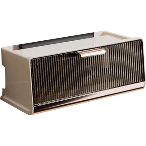 Wandmontierte Aufbewahrungsbox für WLAN-Router mit Steckern und Kabeln, großes Fassungsvermögen, Beige, Maße 30 x 13,5 x 12,5 cm