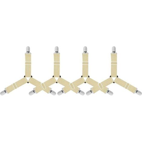 Attaches Réglables Pour Draps Lit 4 Sangles Fixation Matelas Coin Adjustable Kaki