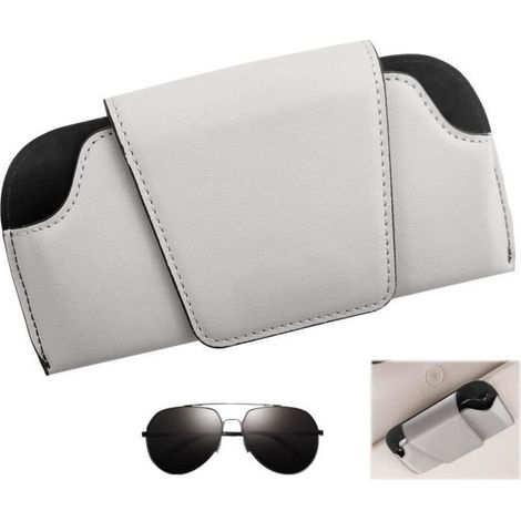 Porte Lunettes - Universel - Cuir PU Magnétique - Protection Lunettes - Accessoire Voiture (1/4)