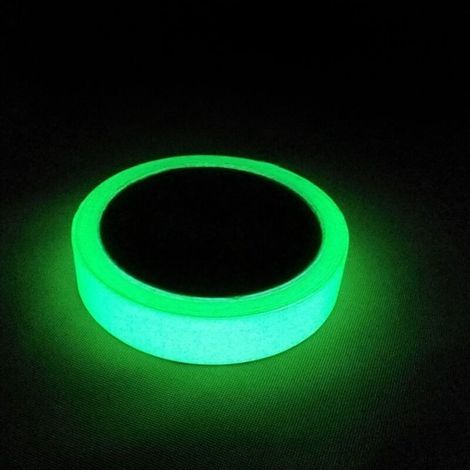 5CM3M Glow in the Dark Tape, Ruban Adhésif Autocollant, Ruban Phosphorescent, Fluorescente Nuit Autocollant, Amovible, Imperméable à L'eau, Photoluminescent-Vert Lumineux (1/5)