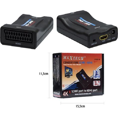 MaxTech - Convertitore Audio Video Analogico Scart A Digitale Hdmi Full Hd 1080p Maxtech Cscart-hd - (1/3)