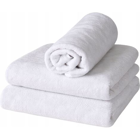 Weißes Hotel-Spa-Badetuch, saugfähig, dick, 100 % Baumwolle, 50 x 90 cm (1/5)