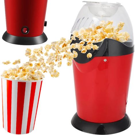 Macchina per popcorn, popcorn senza olio, ad aria calda, snack salutare, senza grassi, popcorn senza olio, elettrodomestico da cucina, 1500 watt (1/5)