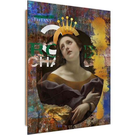 Tableau bois reine de la mode - 50 x 70 cm (1/5)
