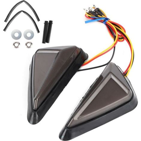 intermittent universal triangular LEDs in L shape, high light, white and amarillo color, (1/4)