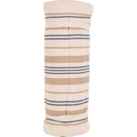 Matelas bain de soleil matelassé à rayures Bleu Foncé 65x200 cm (1/2)