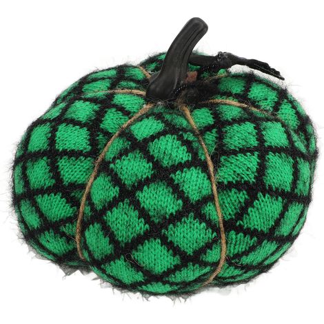 Fabric Decorative Pumpkin Exquisite Soft Polyester Wool Pumpkin for Thanksgiving Halloween Party Green (1/5)