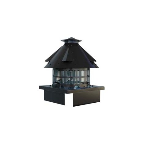 ASPIRATORE ELETTRICO PER CANNA FUMARIA A BASE QUADRA cm.32x3242x42 in lamiera testa di moro