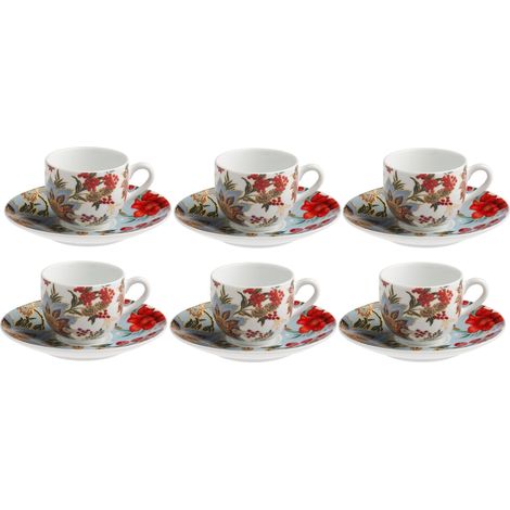 Galbiati set 6 tazze caffe Eden Natale porcellana