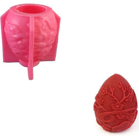 Moule en silicone pour la fabrication de bougies en forme d'œuf, idéal pour Pâques. Moule en résine époxy pour la création de savons et la décoration de roses sculptées. (1/4)