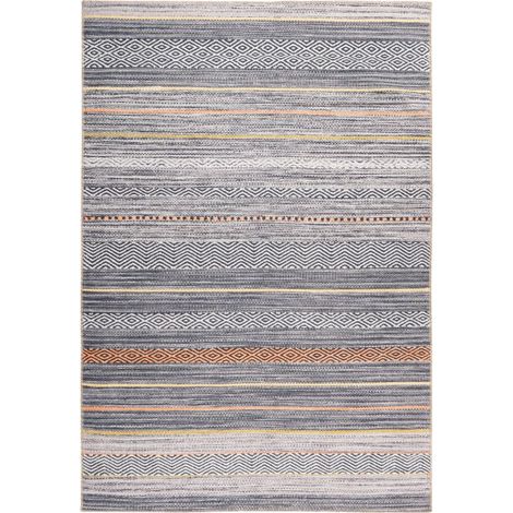 Tapis Tissé Rayé Vintage à Motifs "Faye" Multicolore 230 x 330 cm (1/3)