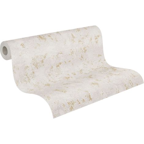 Papier peint intissé beige gris Tapisserie effet ciment pour couloir Papier peint style industriel idéal pour salon et chambre (1/5)