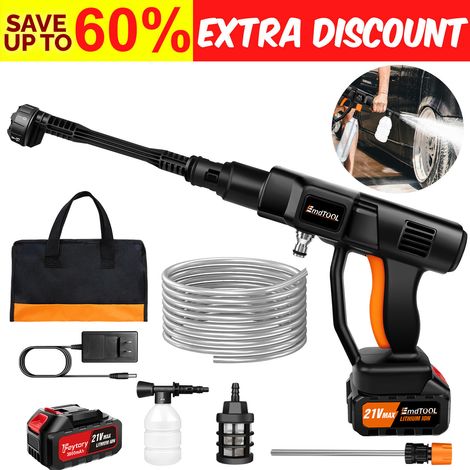 Cordless Pressure Washer Cleaner Gun 200PSI High Pressure Nozzles Foam Generator (1/5)