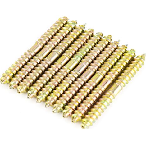 Lot de 10 vis à cheville 660 mm pour le travail du bois et la fabrication de meubles, vis à double extrémité