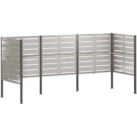 Écran pour poubelle 249 × 85 × 113 cm Acier inoxydable Argenté