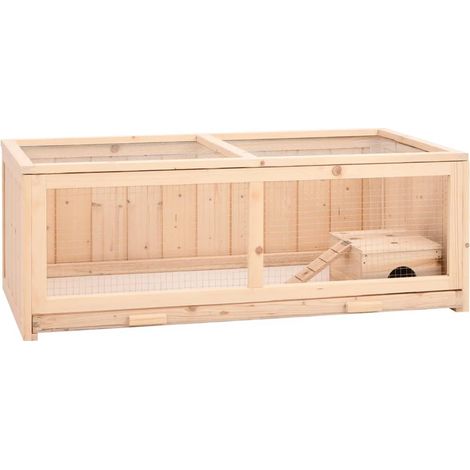 Jaula para hámster 104 x 52 x 38 cm madera maciza de abeto marrón 020041676