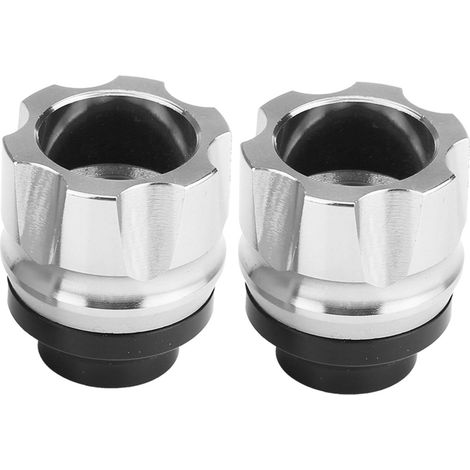 2 Pièces Glissières Anti-Collision Universelles en Alliage Aluminium CNC pour Fourche Avant Moto (Argent) (1/5)