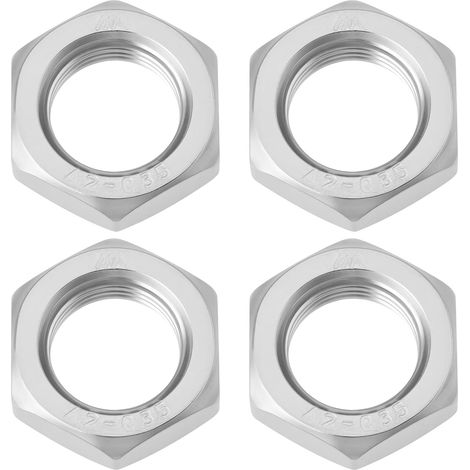 Satz mit 4 Sechskantmuttern M18x1,5, Edelstahl 304, Feingewinde 27 x 9 mm, für Autos, Spielzeug und Möbel