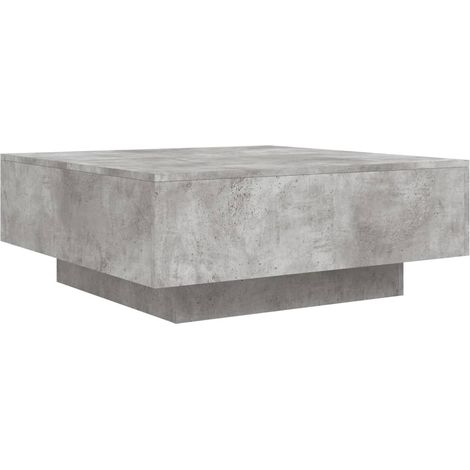 Coffee Table with LED Lights Concrete Grey 80x80x31 cm vidaXL