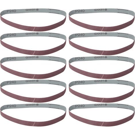 Ortviai Bande abrasive circulaire 457 x 13 mm, oxyde d’aluminium, grain 240, lot de 10 pièces (1/5)