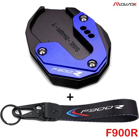 (A-Bleu-F900R) Compatible avec BMW F900R F900XR 2020-2023 Accessoires moto Porte-clés Béquille latérale Extension de béquille arrière Plaque de support F 900 X XR maxpower (1/4)