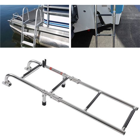 Échelle marine pliable à 4 marches en acier inoxydable 316 pour yachts et bateaux de pêche (Surdimensionnée) (1/5)