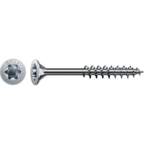 Spax Tornillos para madera 4,5x70 mm cabeza avellanada Torx plateada