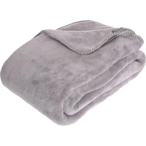 Plaid Microfibre "Doa" 180x230cm Gris (1/3)