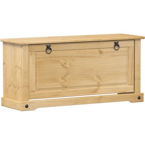 Armoire à chaussures range chaussures rangement meuble entrée couloir salon Corona 99 x 32 x 47 cm bois de pin massif brun (1/5)