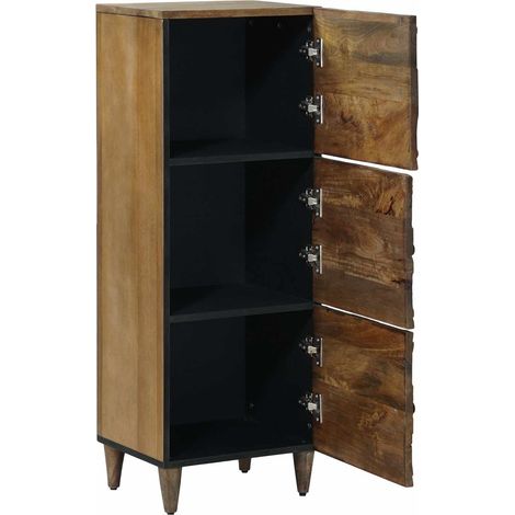 Maison La Vie - Buffet haut pour salon - Meuble de rangement Marron 40 x 33,5 x 110 cm Bois de mangue massif bu1464 (1/5)